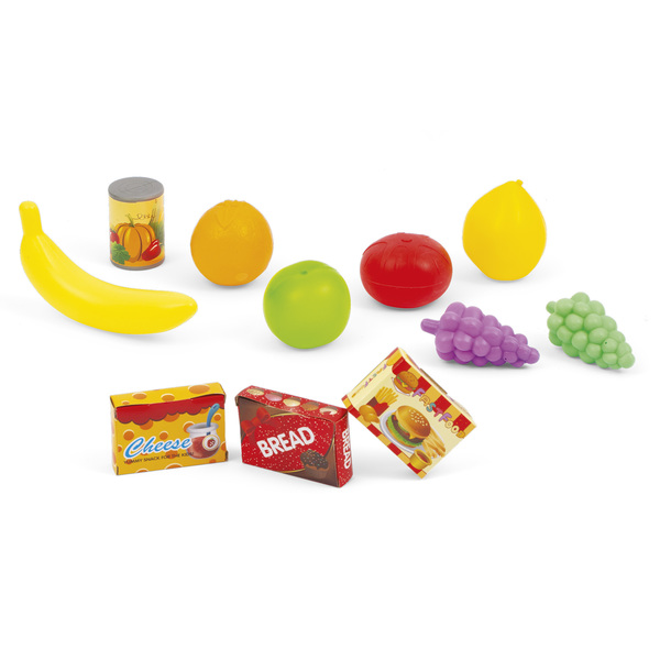 Caddie De Courses Jouet Avec Aliments Factices – 20 Pièces, Roues Antidérapantes – Jeu D’Imitation Cuisine – Cadeau Anniversaire Enfant 3+